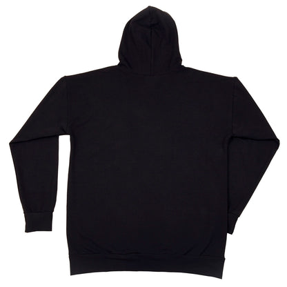 Black Unisex French Organic Tag Fleece Zipped Hoodie - White Logo Series