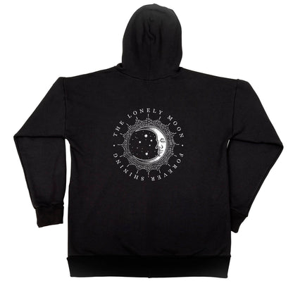 Unisex Cotton Fleece Zipped Hoodie - The Lonely Moon