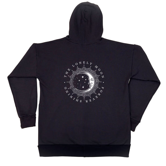 Unisex Cotton Fleece Zipped Hoodie - The Lonely Moon