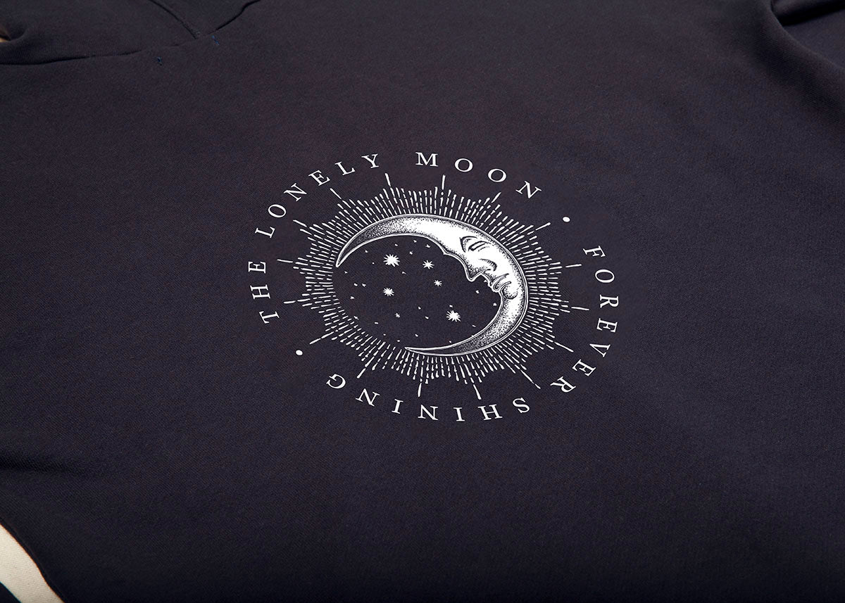 Unisex Cotton Fleece Zipped Hoodie - The Lonely Moon