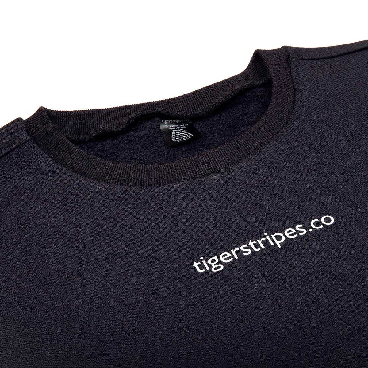 Unisex Sweatshirt, White Logo, Relaxed Neck Fit.