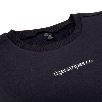 Unisex Sweatshirt, White Logo, Relaxed Neck Fit.