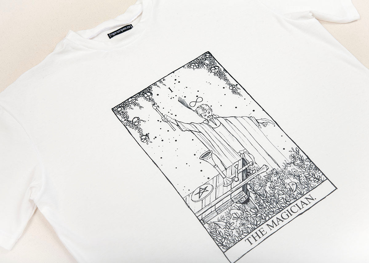 The Magician - Unisex Limited Edition Organic Cotton White Tee.
